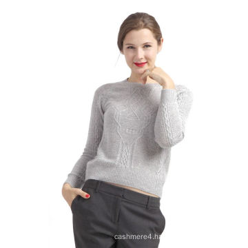 Newest selling simple design grey long sleeves sweater girls sweaters